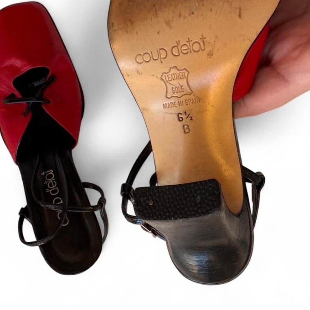 Red Coup d’état leather strappy heels - Picture 4 of 5
